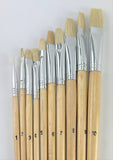 Zen Art Supply 10 Pc Artist Paint Brush Set All Purpose Oil Watercolor Acrylic