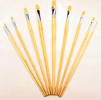 Zen Art Supply 10 Pc Artist Paint Brush Set All Purpose Oil Watercolor Acrylic