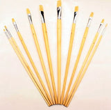 Zen Art Supply 10 Pc Artist Paint Brush Set All Purpose Oil Watercolor Acrylic