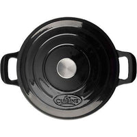 La Cuisine PRO 5 Qt Enameled Cast Iron Covered Round Dutch Oven, Black