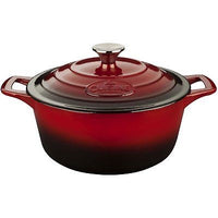 La Cuisine 6.5 Qt Enameled Cast Iron Covered Round Dutch Oven, Red