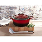 La Cuisine 6.5 Qt Enameled Cast Iron Covered Round Dutch Oven, Red