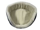 Plush Sherpa Lined Pet Bed with Removable Cushion, Size Med - Dark Navy