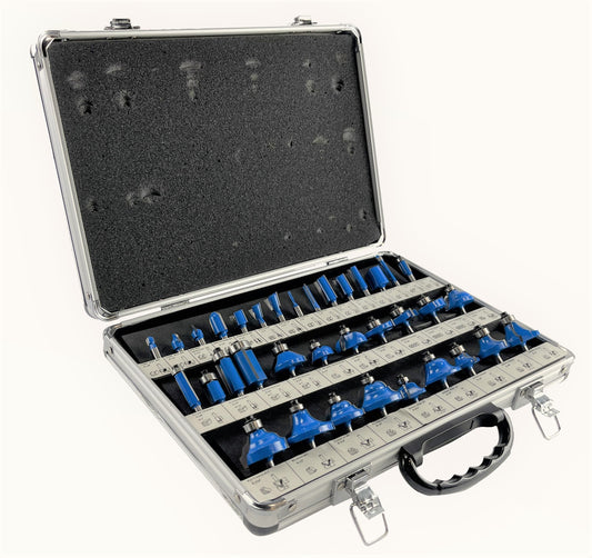 35 Piece EDM ROUTER BIT SET - 1/4" Shank Tungsten Carbide Edges in Aluminum Case