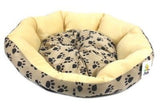 Plush Cushioned Paw Print Pet Bed - Size Medium - 28" x 24"  - New
