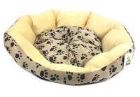Plush Cushioned Paw Print Pattern Pet Bed - Small Size 25" x 19" - New