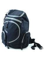 BACKPACK BLACK GRAY- ZIPPERS, DAY CAMPING HIKING SURVIVAL SCHOOL BAG SACK LAPTOP