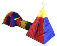 CHILDRENS PLAY TENT SET - 2 ROOMS TUNNELS FUN PLAYHOUSE CASTLE New
