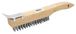 10.5" Shoe Handle Wire Brush with Scraper Tool Wood