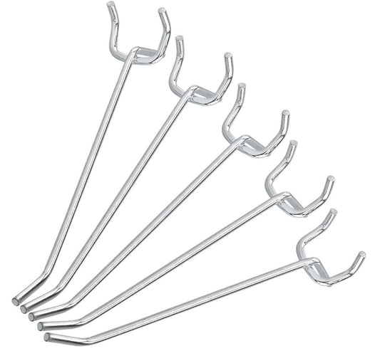 Pack of 10 - Metal Peg Board 4" Hooks Hanging Shelving Storage Steel Display