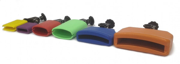 6 Piece Plastic Clave Block Cowbell Set - Multiple Colors