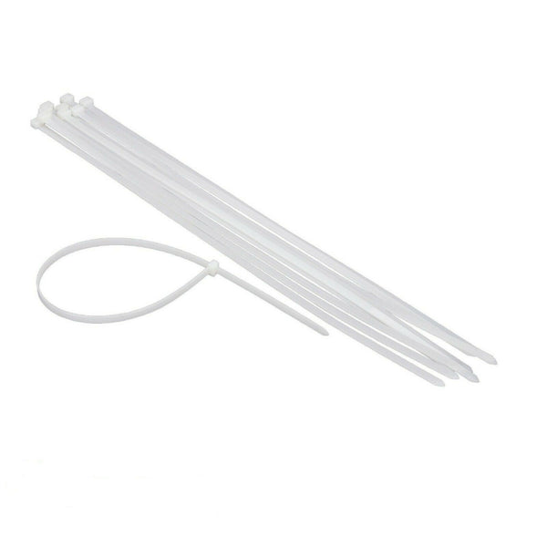 CABLE TIES 24 Pieces 14.5"x7.6mm Ziptie Clear White Plastic Heavy Duty