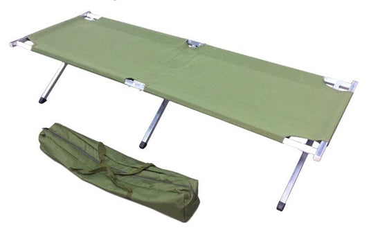 Portable Sleeping Cot Outdoor Hiking Camping Gear Green Olive Drab, Steel Frame