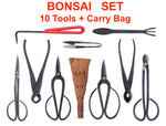 BONSAI 10pc Tool Set/Kit- Concave Cutter, Wire, Root Rakes, Shears and Trimmers