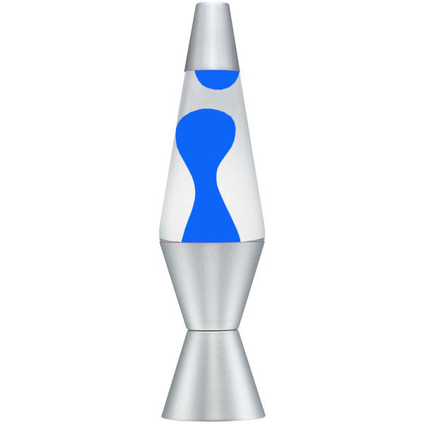 Blue Motion Lamp 14.5" Classic Retro Rocket Silver Base Party Night Light