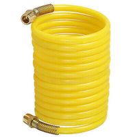 1/4" x 25ft Recoil Air Hose Re coil Spring Ends Pneumatic Compressor Tool 200psi