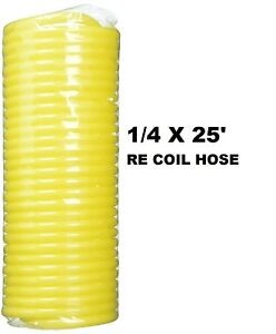 1/4" x 25ft Recoil Air Hose Re coil Spring Ends Pneumatic Compressor Tool 200psi