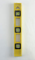 16" Level with Ruler on Side - 3 Vial Plastic Yellow Level Measurement Tool
