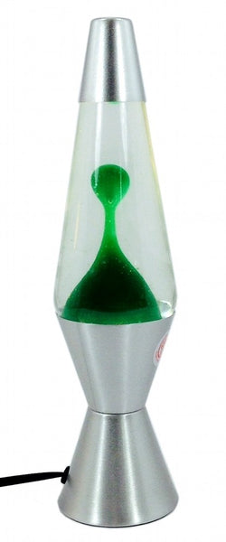 Green Motion Lamp 14.5" Classic Retro Rocket Silver Base Party Night Light
