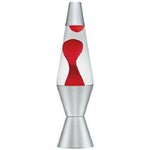 Red Motion Lamp 14.5" Classic Retro Rocket Silver Base Party Night Light