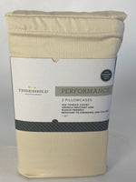400 Thread Threshold Performance 2 PK Colonade White Standard Sizes Pillowcases
