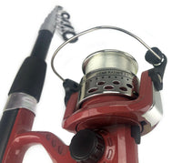 33 piece Set Fishing Kit Telescoping Rod Spinning Reel Hooks Sinkers Lure Bobber