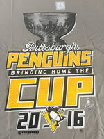 '47 NHL Pittsburgh Penguins Men's 2016 Stanley Cup Champions All Pro Flanker Tee, Medium, Wolf Grey