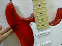 ELECTRIC GUITAR - RED See-Through ACRYLIC - CUSTOM - MAPLE NECK NEW