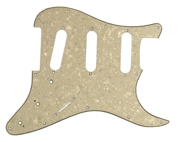 GUITAR PICKGUARD - WHITE PEARLOID - REPLACEMENT UNIVERSAL Stratocaster FIT