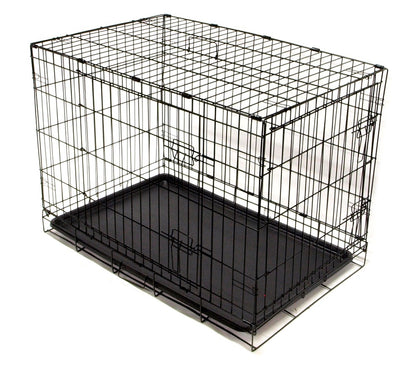 Large 2 Door Folding Pet Kennel/Dog Crate 36x23x24" - Portable for Travel - New