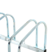 3-Bike Floor Bike Stand-Silver Bicycle Rack Stand Parking Mounted Holder