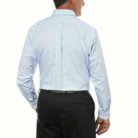 Kirkland Signature Men’s Button Down Dress Shirt Light Blue White Check Sz 15.5
