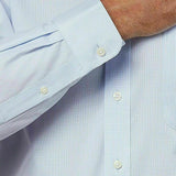 Kirkland Signature Men’s Button Down Dress Shirt Light Blue White Check Size 17