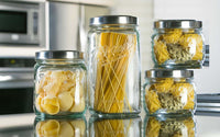 Mason 4-piece Durable Glass Canister Set, Food Storage Jar w/ Airtight Lids