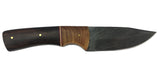 Damascus Steel Skinning Knife Handmade Leather Sheath Rosewood/Burl Wood Handle