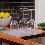 Polder 4 Piece Dish Stainless Steel Rack Set Slide Out Drying Tray Clear
