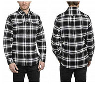 Jachs Men’s Brawny Flannel Shirt,Variety (M, Black/Grey/White)