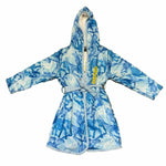 Woodrow & Friends Boy's Sherpa Lined Robe, Blue Camo - M