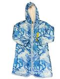 Woodrow & Friends Boy's Sherpa Lined Robe, Blue Camo - size Small (7/8)