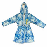 Woodrow & Friends Boy's Sherpa Lined Robe, Blue Camo - L (14/16)