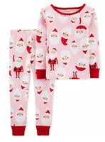 Toddler Girl Carter's 2-Piece Pink Santa/Mrs. Claus Snug Fit Cotton PJs 5