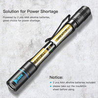 WUBEN E19 Black LED Flashlight 200 Lumen Pocket Size Mini Waterproof AAA 4 Modes