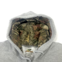 Men's Full Zip Hoody Mossy Oak Hood Lining Pockets SPORT GREY - Size L