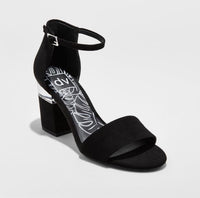 Women's dv Tisha Black Suede Lucite Block Heel Sandal Pumps Size 5.5