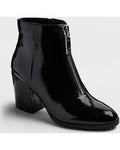 Women's dv by Dolce Vita Florence Black Patent Front-Zip Booties - 10