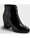 Women's dv by Dolce Vita Florence Black Patent Front-Zip Booties - 6