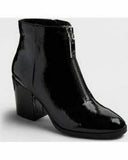Women's Solce Vita Florence Black Patent Size 9 Front-Zip Booties