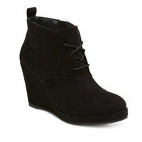 Women's Dolce Vita Terri Black Size 7 Lace Up Wedge Booties