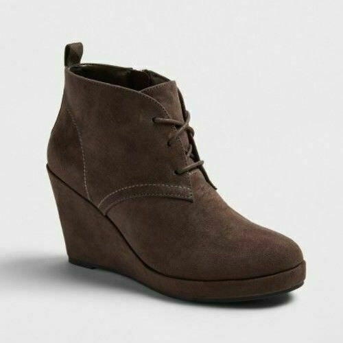 Women's Dolce Vita Terri Gray Size 10 Lace Up Wedge Booties