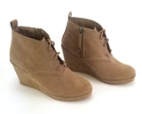 Women's Dolce Vita Terri Lace Up Wedge Booties Color: Light Taupe Size: 5.5 US